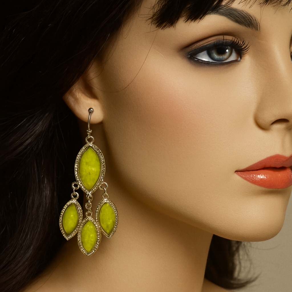 Sophia & Kate Women Gold & Yellow Chandelier Earrings - Dangle Fashion Jewelry